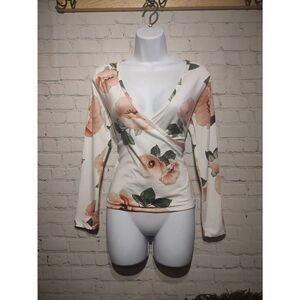 Pinc, sexy faux wrap lowcut semi cropped top md